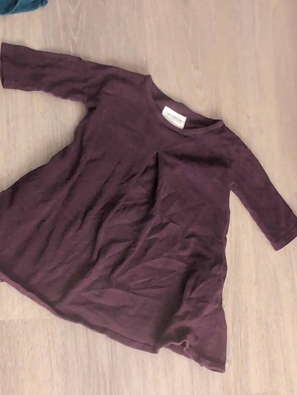 Mini Mioche Girls Plum Long Sleeve Swing Dress